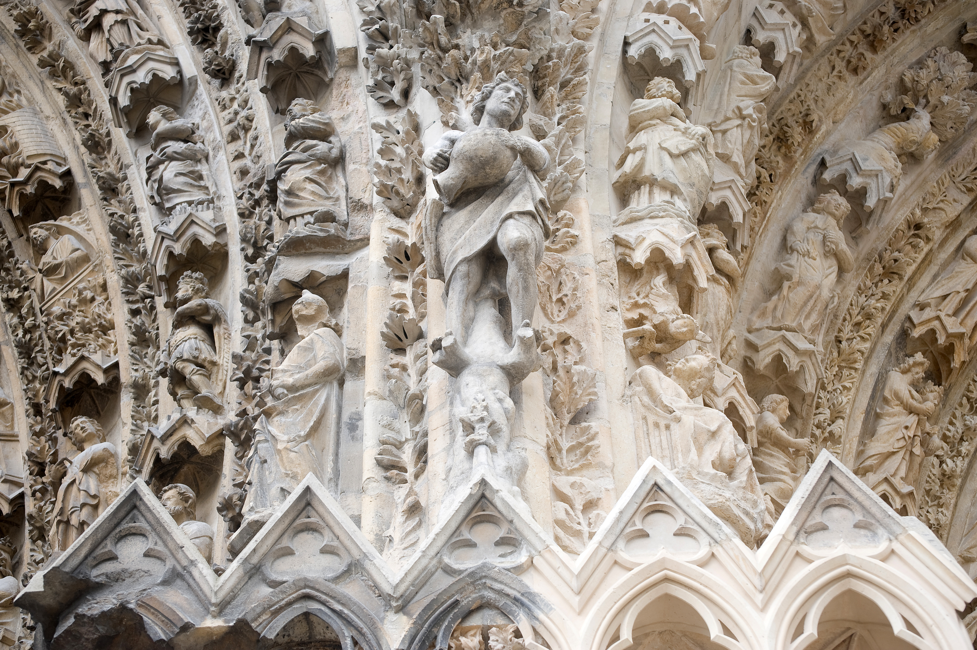 Detalj fra Notre-Dame de Reims