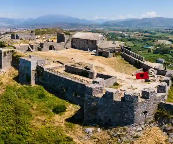 Utsikt fra Rozafa slott i Shkodër