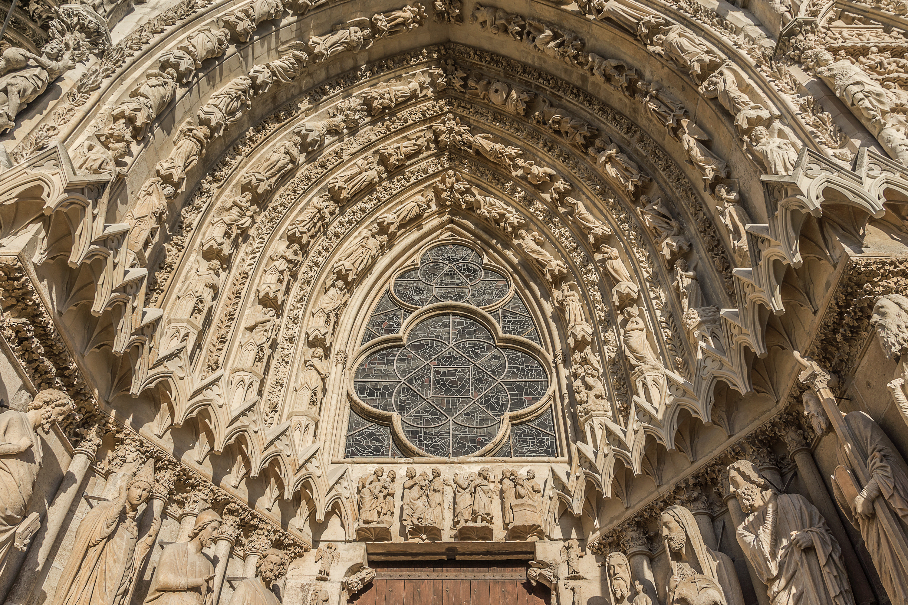 Detalj fra Notre-Dame de Reims