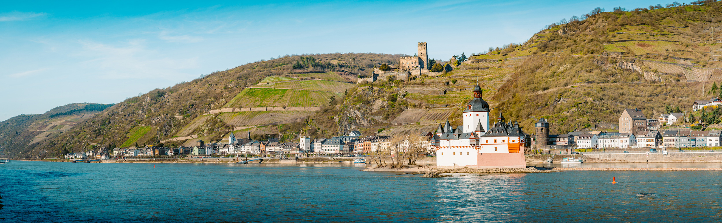 Pfalzgrafenstein slott, på Falkenau Island i Rhinen