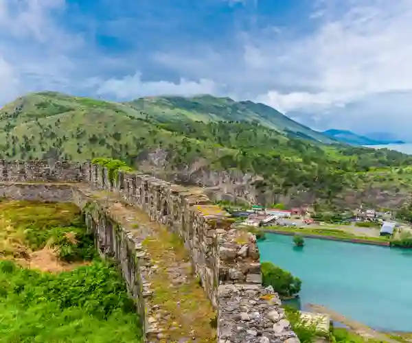 Utsikt fra Rozafa slott i Shkodër