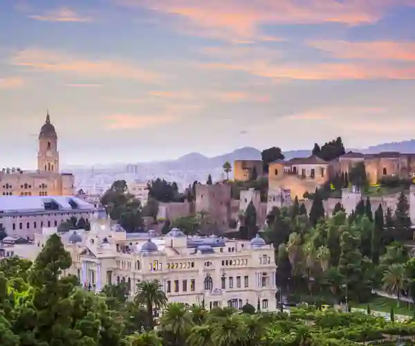 Katedralen, Rådhuset og Alcazaba i Malaga